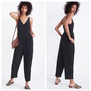 Madewell V-Neck Black Jumpsuit Size 18